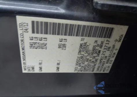 2012 Nissan Altima 2.5 S from USA, damaged, VIN 1N4AL2AP9CC253717